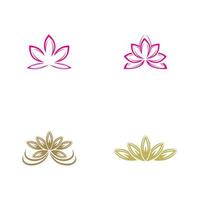 conjunto de belleza loto logo y símbolo vector