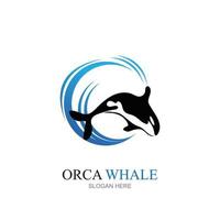 Ilustración de vector de logo de orca en diseño de moda.