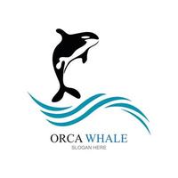 Ilustración de vector de logo de orca en diseño de moda.