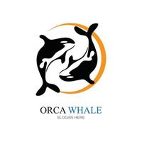 Ilustración de vector de logo de orca en diseño de moda.