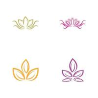 set of beauty lotus logo and symbol vector