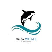 Ilustración de vector de logo de orca en diseño de moda.