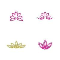 set of beauty lotus logo and symbol vector