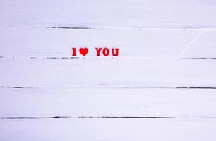 white background with the inscription I love you photo