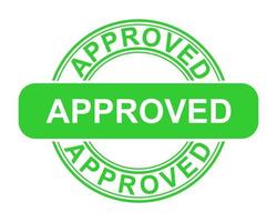 Approved sign symbol icon label stamp green round design vector