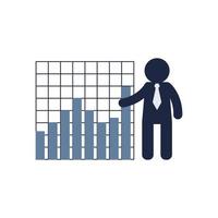 business icon isolate blue and white presentation stock chart flat icon vector