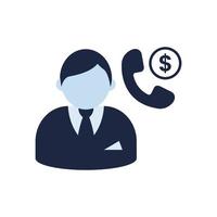 blue and white isolate business financail call center flat icon elements vector