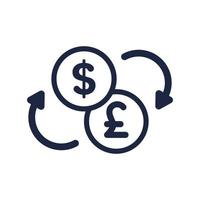 monotone color isolate money exchange business financail flat icon elements vector