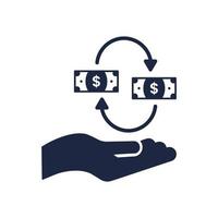 blue and white isolate money exchange business financail flat icon elements vector