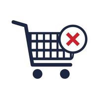 isolate shopping cart flat icon elements vector