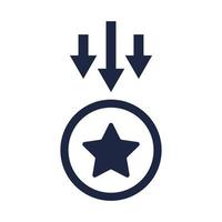 isolate blue and white star coin icon elements vector