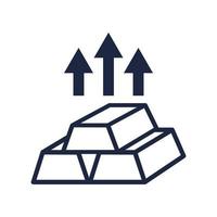 isolate gold business financail flat icon elements vector