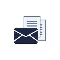 aislar correo caja letra plano icono vector