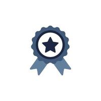 isolate blue and white medal flat icon symbol vector