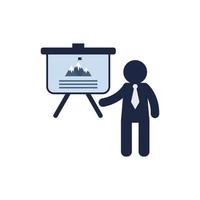 elements vector isolate man with presentation flat icon