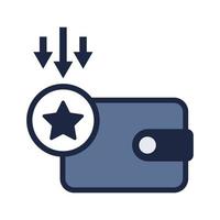 isolate blue and white star coin flat icon vector