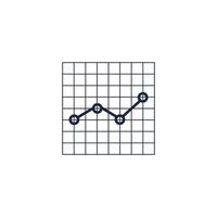isolate blue and white stock chart flat icon vector symbol