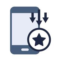 isolate blue and white star coin with phone icon elements vector