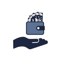 blue and white isolate Wallets and credit cards flat icon vector