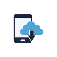 isolate mobile cloud flat icon vector