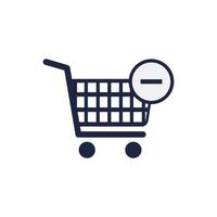 blue and white isolate shopping cart flat icon vector