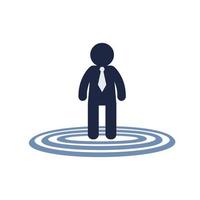 isolate blue one person flat icon vector