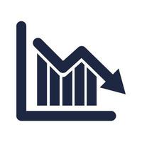 blue and white isolate trade graph business financail flat icon vector