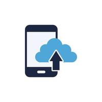 isolate mobile cloud flat icon symbol vector