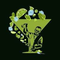 Bartenders Day simple vector illustration. Barman or barista job minimal background, banner, poster.