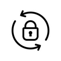 lock reload outline icon vector