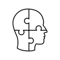 head puzzle outline icon vector