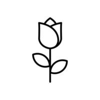 rose flower outline icon vector