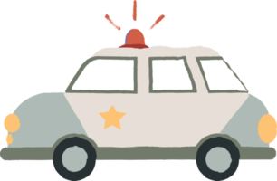 cute hand drawn police car illustration png