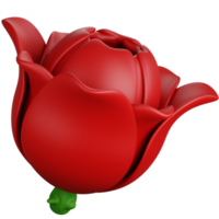 3D Rendering Attractive Red Rose Isolated