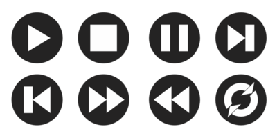 Media player icon set png