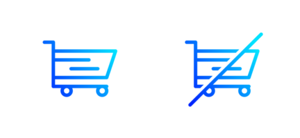 Cart and no cart allowed to enter icon set png