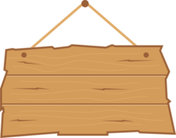 Hanging wooden board design flat illustration png