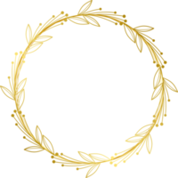 lyx guld blad ram gräns blommig prydnad för bakgrund, bröllop inbjudan, tacka du kort, logotyp, hälsning kort png