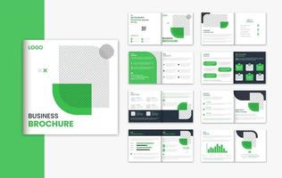 Corporate 16 page square brochure design, business brochure template for annual report vector