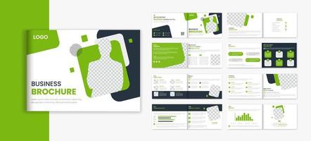 BrocCorporate Landscape brochure design, 16 page brochure, annual report, portfolio design vector