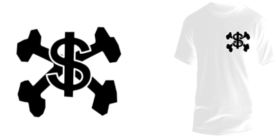 transparent t-shirt logotyp design med tryckt exempel lämplig för skärm utskrift t-tröjor och skyltar, banderoller och logotyper, masker, strumpor, byxor png