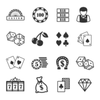 conjunto de ícones de cassino e jogos de azar png