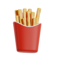 francés papas fritas 3d png