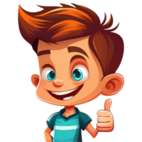 Cartoon Character .Little boy thums up cartoon. png