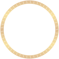 Golden round border frame with transparent background png