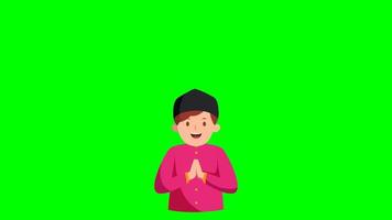 Happy Boy muslim celebrating Eid mubarak video