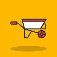 Wheelbarrow Vector Icon Design