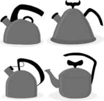 Set of beautiful glass teapots for liquid png