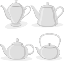 Set of beautiful glass teapots for liquid png