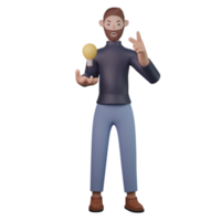 hombre teniendo un idea 3d png